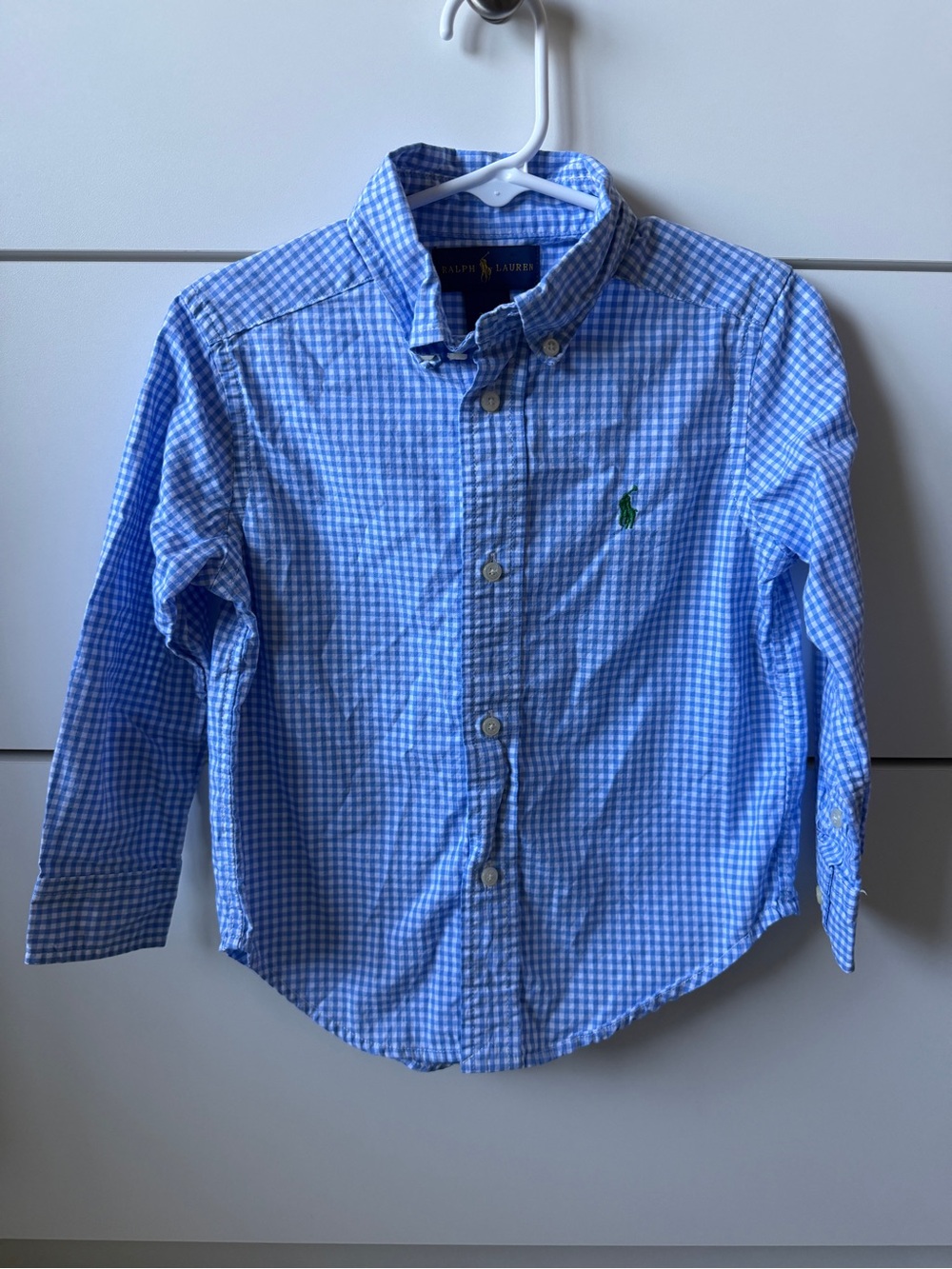Ralph Lauren Blue Gingham Button-Down Shirt